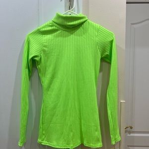 Neon green turtleneck